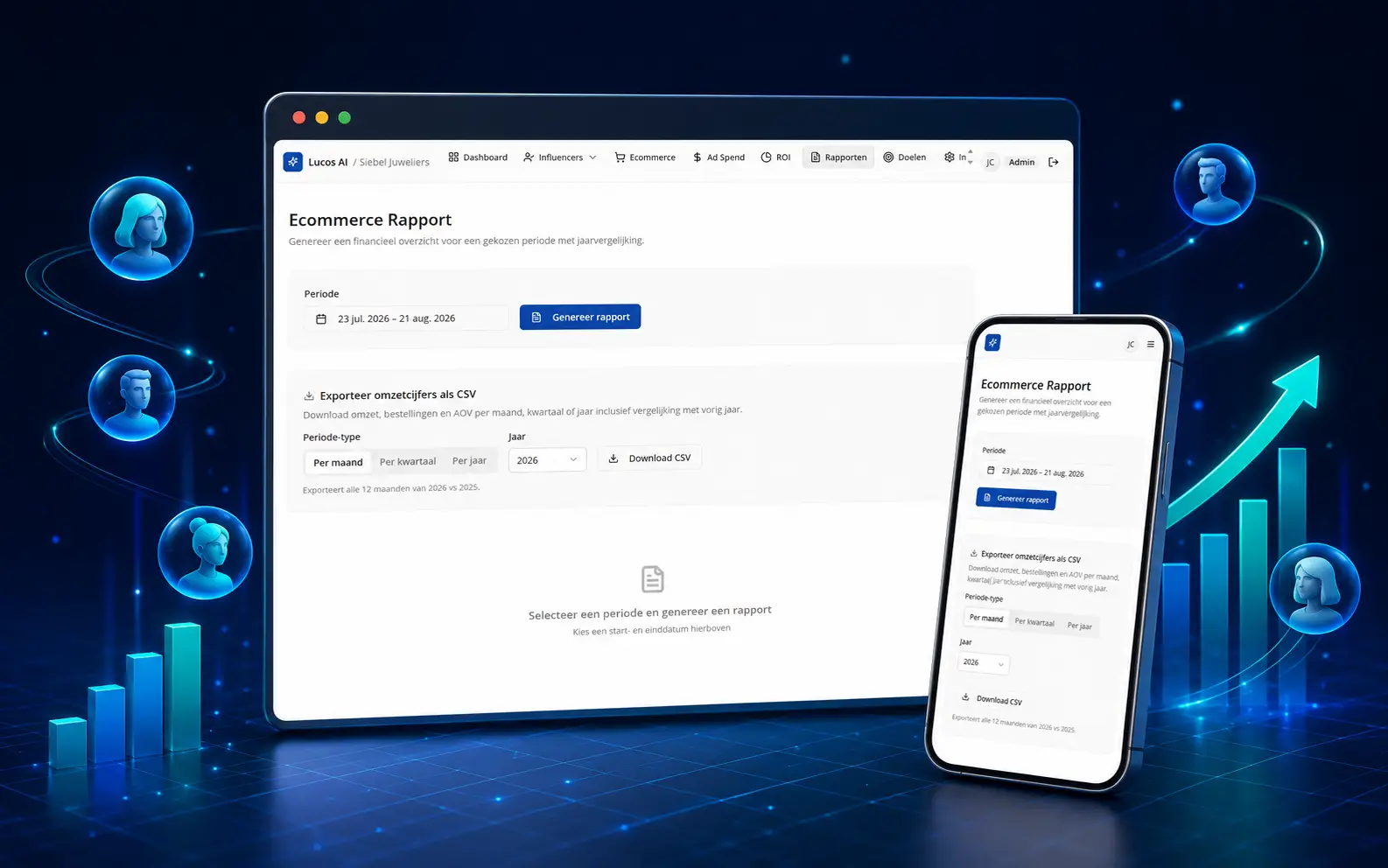 Screenshot van Lucos Growth Hub